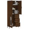 Stylish Highboard in Brown Oak - Engineered Wood Storage Unit