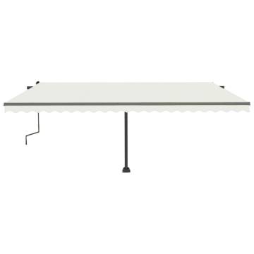 Freestanding Manual Retractable Awning 500x300 cm - Cream