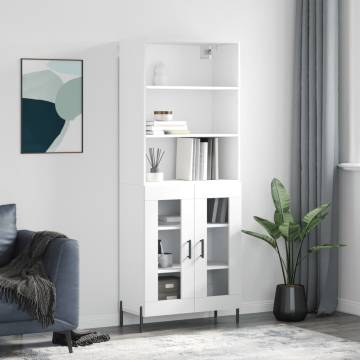 Stylish Highboard White 69.5x34x180 cm - Durable & Elegant