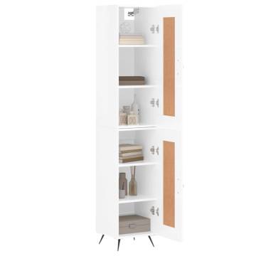 Stylish Highboard High Gloss White - 34.5x34x180 cm