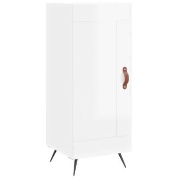 Stylish Highboard High Gloss White - 34.5x34x180 cm