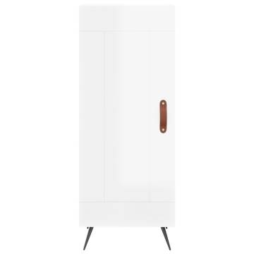 Stylish Highboard High Gloss White - 34.5x34x180 cm