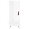 Stylish Highboard High Gloss White - 34.5x34x180 cm