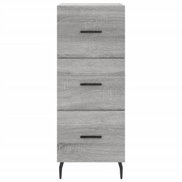 Stylish Highboard Grey Sonoma - 34.5x34x180 cm Engineered Wood