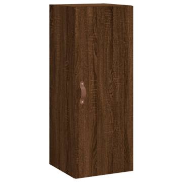 Stylish Highboard Brown Oak | 34.5x34x180 cm Engineered Wood