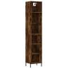 Stylish Highboard in Smoked Oak | 34.5x32.5x180 cm