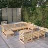 11 Piece Garden Lounge Set – Solid Pinewood for Relaxing