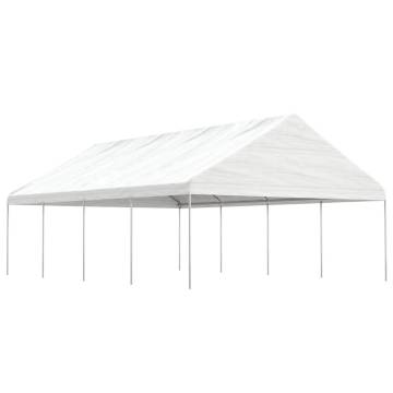 White Gazebo with Roof - 8.92x5.88m | Durable & Spacious