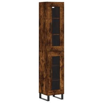 Stylish Highboard in Smoked Oak | 34.5x34x180 cm