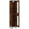 Stylish Highboard in Smoked Oak | 34.5x34x180 cm