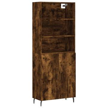 Stylish Highboard in Smoked Oak - 69.5x34x180 cm