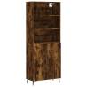 Stylish Highboard in Smoked Oak - 69.5x34x180 cm