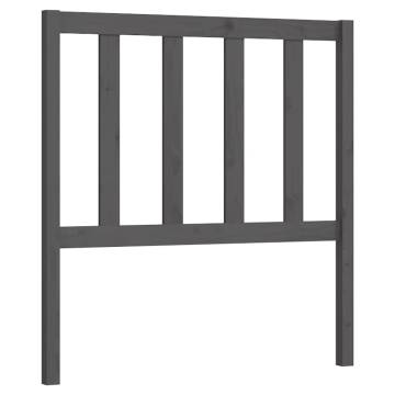 Stylish Grey Bed Headboard - Solid Pine Wood 106x4x100 cm