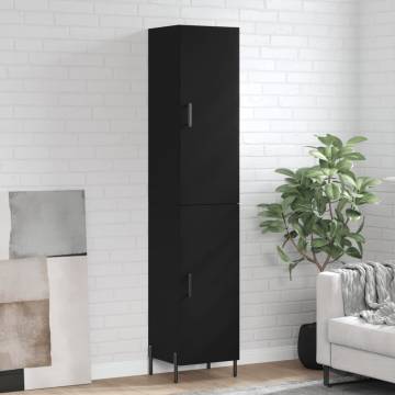 Stylish Highboard Black 34.5x34x180 cm | HipoMarket