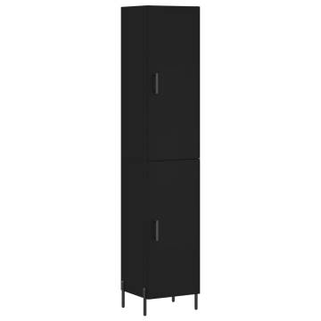 Stylish Highboard Black 34.5x34x180 cm | HipoMarket