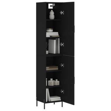 Stylish Highboard Black 34.5x34x180 cm | HipoMarket