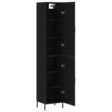 Stylish Highboard Black 34.5x34x180 cm | HipoMarket