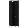 Stylish Highboard Black 34.5x34x180 cm | HipoMarket