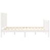 White Bed Frame with Headboard - 120x200 cm Solid Wood