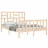 Solid Wood Bed Frame with Headboard - 140x190 cm