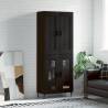 Highboard Black 69.5x34x180 cm Engineered Wood Colour black Quantity in Package 1 Model 2 glass doors 