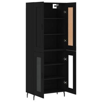 Highboard Black 69.5x34x180 cm | Stylish Storage Solution