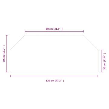 Fireplace Glass Plate Hexagon 120x50 cm - Premium Protection