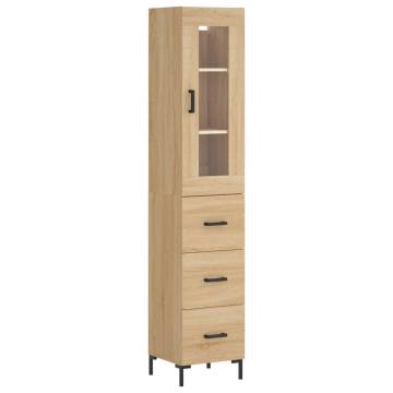 Stylish Highboard Sonoma Oak - 34.5x34x180 cm | HipoMarket