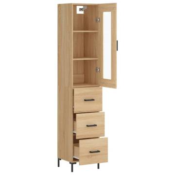 Stylish Highboard Sonoma Oak - 34.5x34x180 cm | HipoMarket