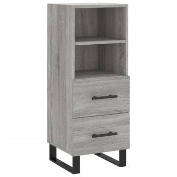 Stylish Highboard Grey Sonoma - 34.5x34x180 cm Engineered Wood