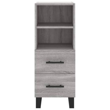 Stylish Highboard Grey Sonoma - 34.5x34x180 cm Engineered Wood