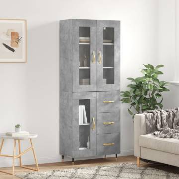 Highboard Concrete Grey - Stylish Storage Solution | HipoMarket