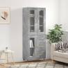 Highboard Concrete Grey 69.5x34x180 cm Engineered Wood Colour concrete grey Quantity in Package 1 Model 1 glass door 3 drawers 