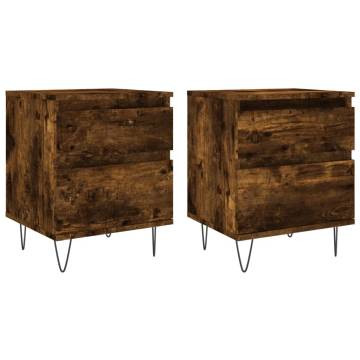 Trendy Smoked Oak Bedside Cabinets - 2 pcs | Hipo Market