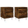 Trendy Smoked Oak Bedside Cabinets - 2 pcs | Hipo Market