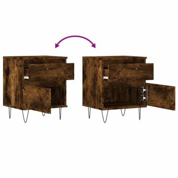 Trendy Smoked Oak Bedside Cabinets - 2 pcs | Hipo Market