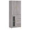 Stylish Highboard Grey Sonoma - 69.5x34x180 cm Engineered Wood