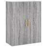 Stylish Highboard Grey Sonoma - 69.5x34x180 cm Engineered Wood