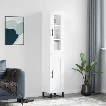 Stylish Highboard White 34.5x34x180 cm | HipoMarket