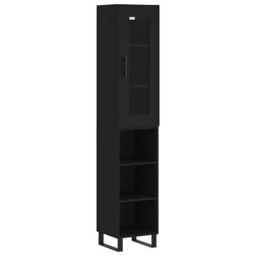 Highboard Black 34.5x34x180 cm - Stylish & Durable Storage