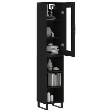 Highboard Black 34.5x34x180 cm - Stylish & Durable Storage