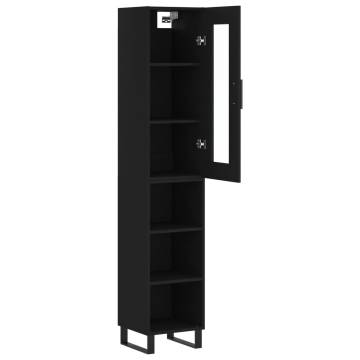 Highboard Black 34.5x34x180 cm - Stylish & Durable Storage