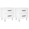 Modern White Bedside Cabinets - 2 pcs, 40x35x47.5 cm