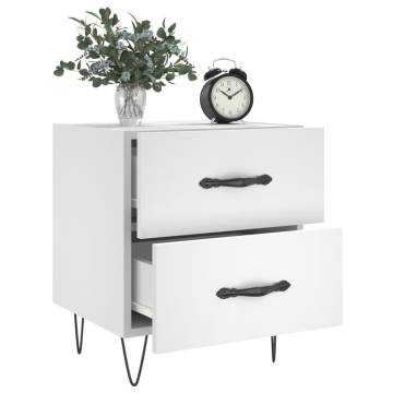 Modern White Bedside Cabinets - 2 pcs, 40x35x47.5 cm