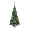 Artificial Pre-lit Christmas Tree with Ball Set L 240 cm Green Colour green and gold Size 240 x 120 cm Quantity in Package 1 Number of Branch Tips 