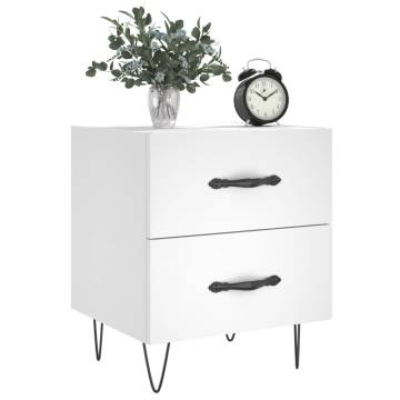 Modern White Bedside Cabinets - 2 pcs, 40x35x47.5 cm