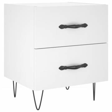 Modern White Bedside Cabinets - 2 pcs, 40x35x47.5 cm