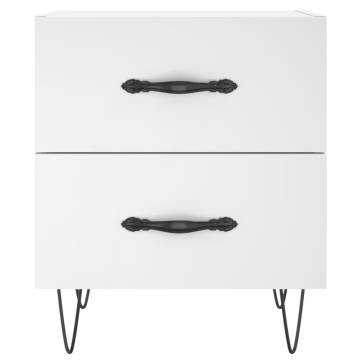 Modern White Bedside Cabinets - 2 pcs, 40x35x47.5 cm