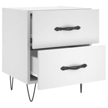 Modern White Bedside Cabinets - 2 pcs, 40x35x47.5 cm