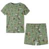 Kids' Pyjamas with Short Sleeves Light Khaki 140 Size 140 (9-10y) 